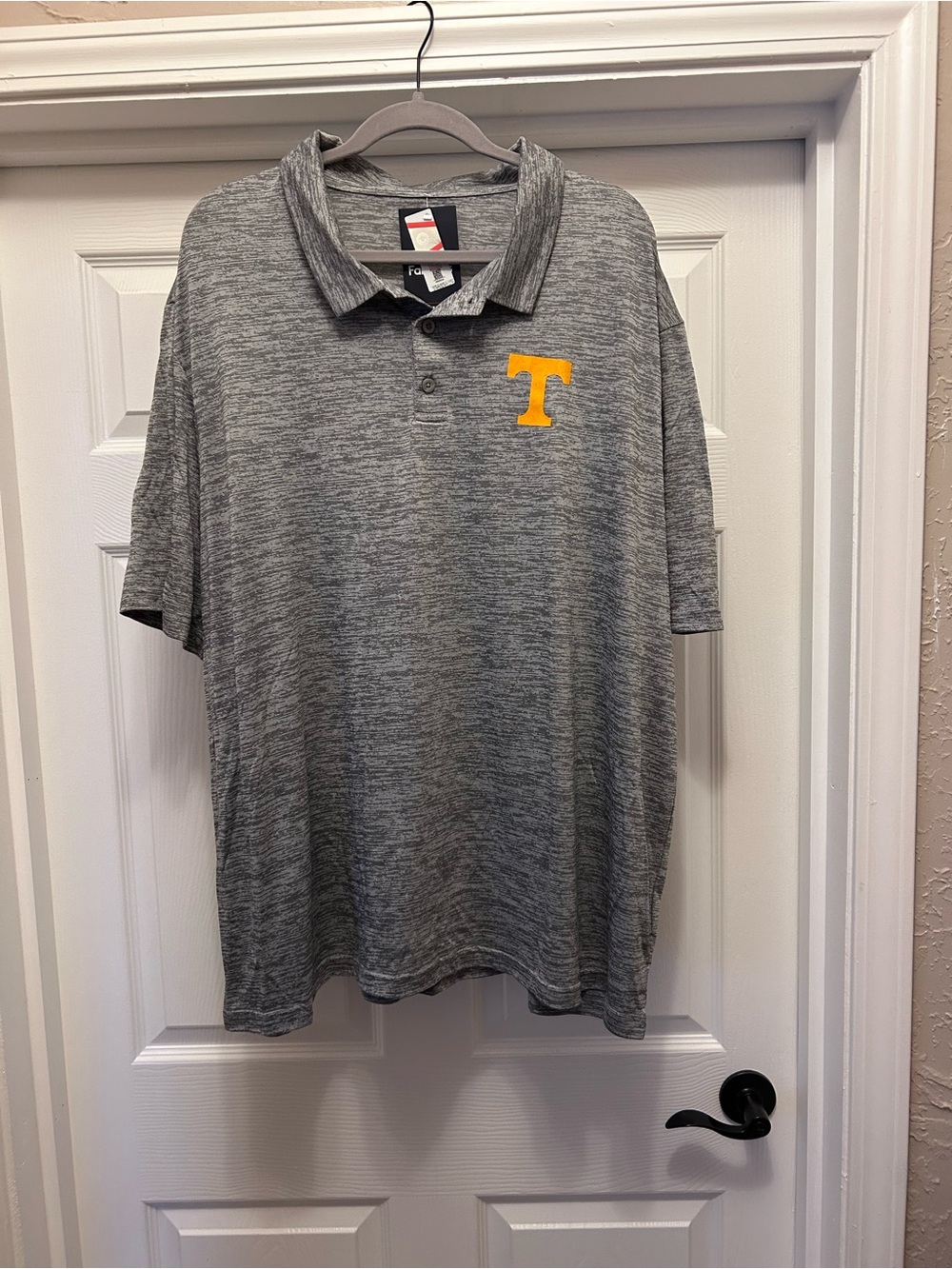 Fanatics Gray Polo with Orange 'T' Chest Logo